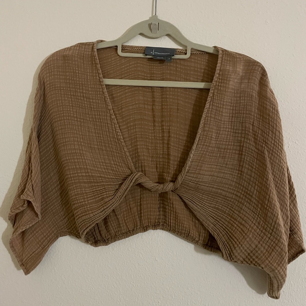 Anthropologie Twist Crop Top